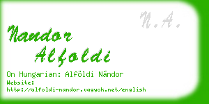 nandor alfoldi business card